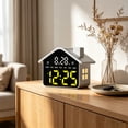 thumbnail image 4 of CaiYueKe House Shaped LED Alarm Clock, Large Display Digital Clock with Night Light, Multi-Functional Electronic Clock, Dual Alarm Clock with Snooze, USB Powered Desk Clock, Bedside Table Clock, 4 of 6