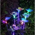 thumbnail image 2 of Luces solares decorativas para jardín al aire libre, paquete de 3 luces solares para jardín con mariposa, cambios multicolores de luces LED para jardín, patio, patio, 2 of 5