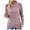 Pink, variant on Besolor Womens Long Sleeve Tunic Tops Trendy Crewneck Ruched Side Button Shirts Casual Ladies Going out Blouse