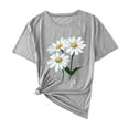thumbnail image 3 of Women's Tops Under $5 Casual Print Shirt Round-Neck Pullover Tee Short Sleeve Blouses, 3 of 3