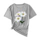 thumbnail image 3 of Camisas de Manga Corta para las Mujeres Moda Casual Impresión Cuello Redondo Suéter Tee Blusas, 3 of 3