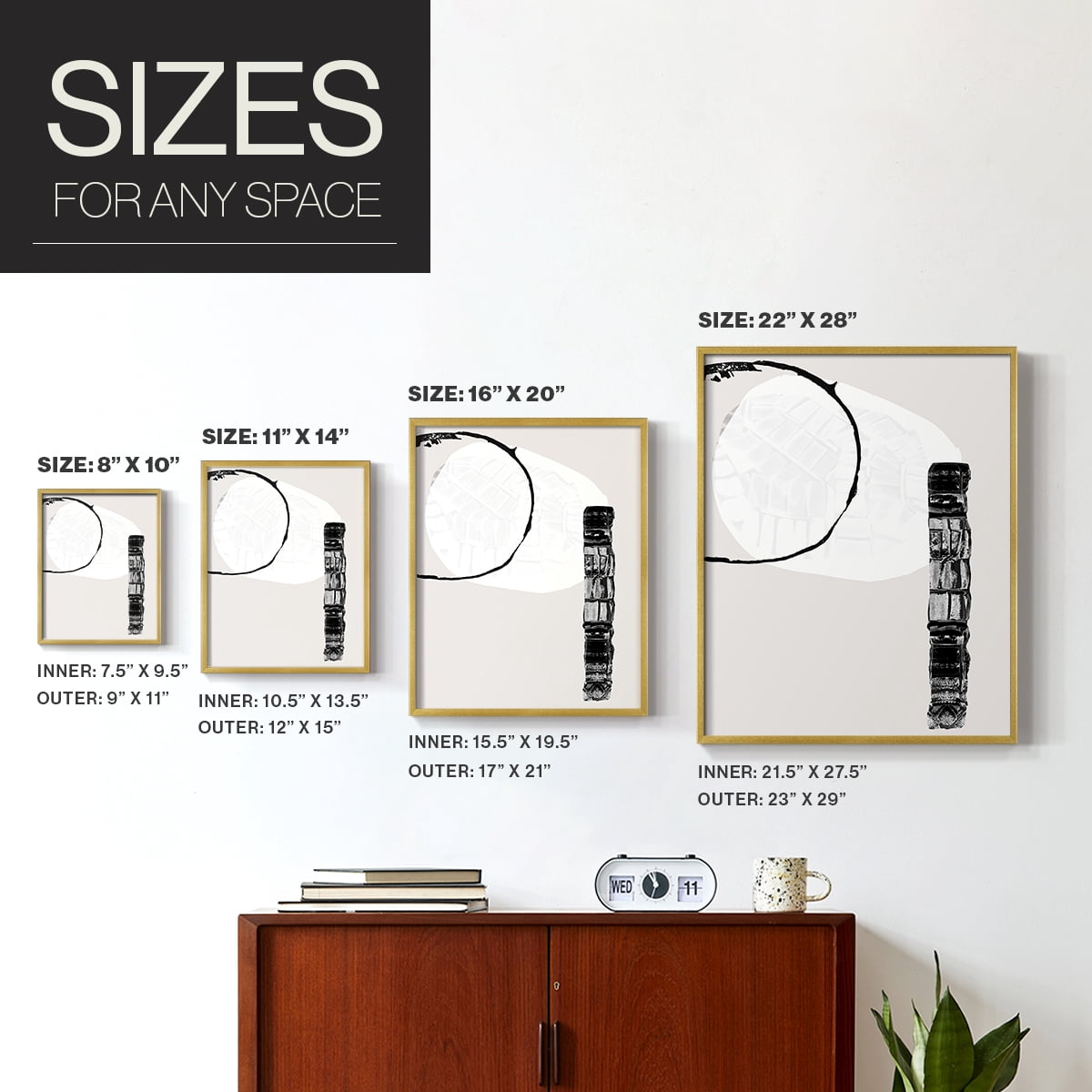 Zen Shapes II Framed Print - Solid Wood in Single Picture Frame Solid Wood 2 Framed Print