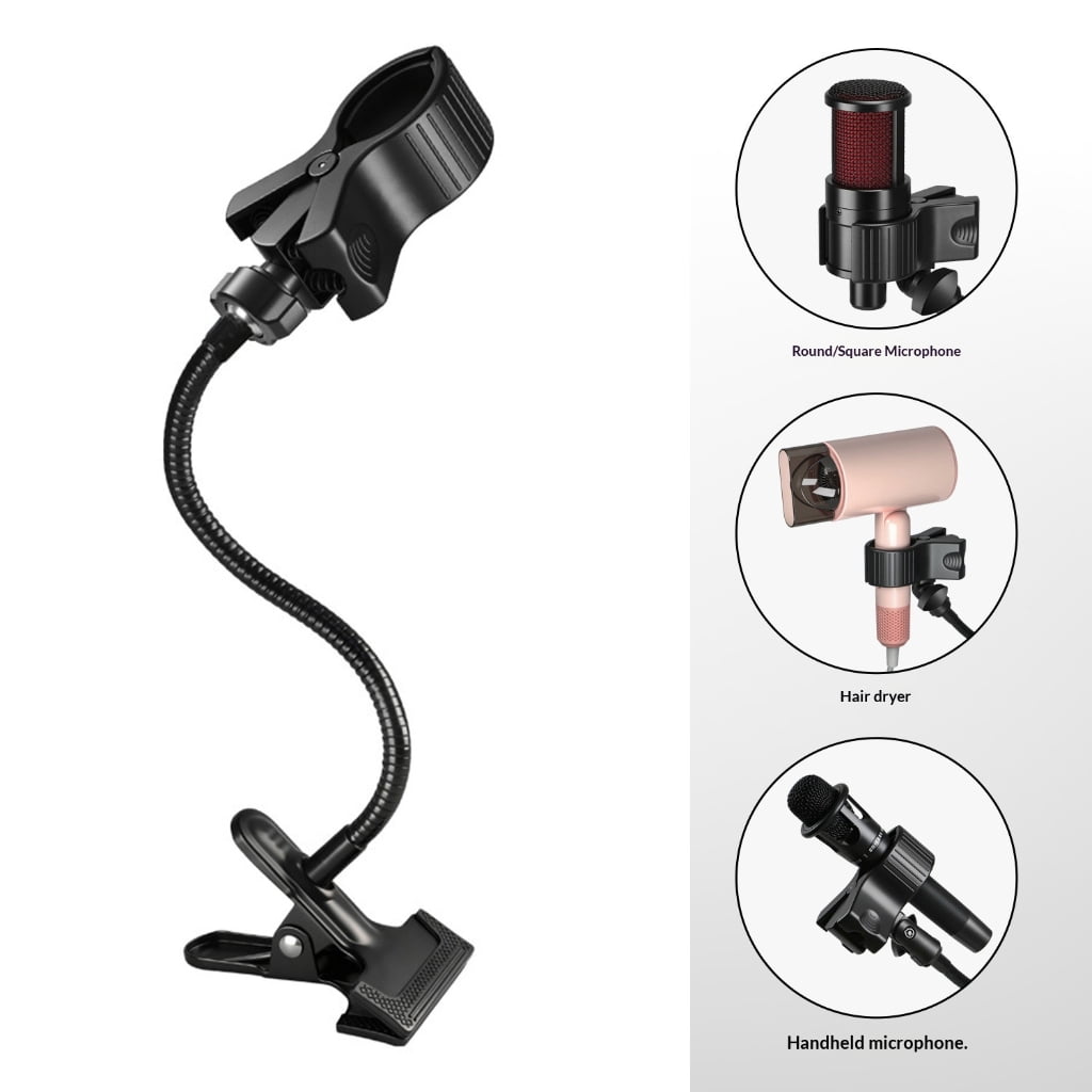 Adjustable Microphone Holder Clamp Gooseneck Arm Clip for Music Recording Equipment and Live Broadcast Accessories