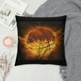thumbnail image 2 of Orinice Basketball Fireball Graphic Decorative Cushion Cover for Home Couch Living Room Bed Sofa, Square 1PC 22x22in, 2 of 5