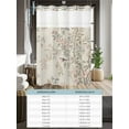 thumbnail image 6 of No Hook Shower Curtain with Snap in Liner Pink Flowers Branch Shower Curtain -Fabric Waterproof Inner Liner, Bird Green Gray Leaves Farm Plant Vintage Shower Curtains Washable 72"x72", 6 of 9