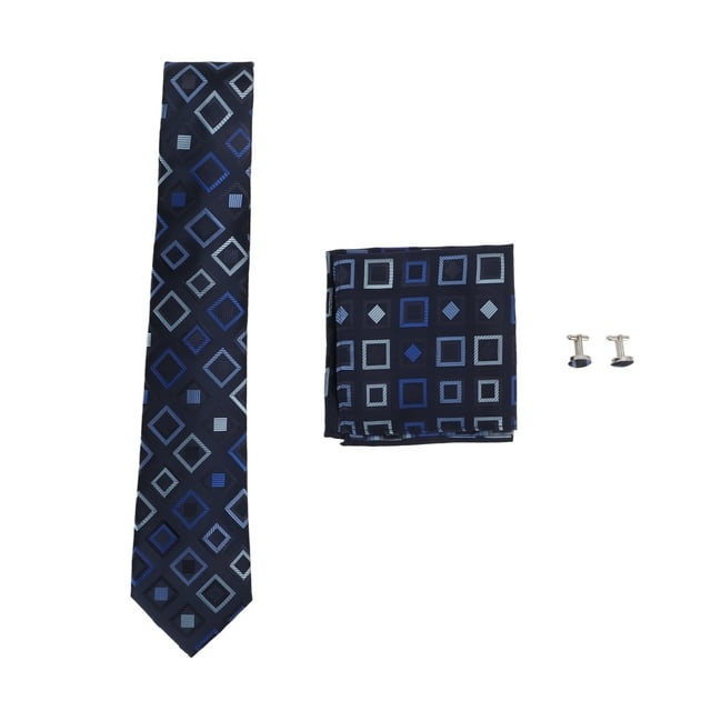 Corbata para hombre, pañuelo y gemelos de poliéster y seda, duradera, resistente al desgaste, ideal para negocios y ocio.