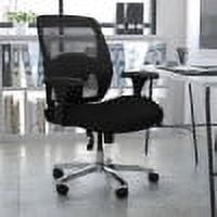 Emma   Oliver 24/7 500 lb. Big & Tall Black Mesh Ratchet Back Swivel Ergonomic Office Chair