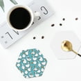 thumbnail image 4 of Honeii Cartoon Funny Goose print Leather Coaster Set of 4, ideal for safeguarding your furniture from drinks spills and effortless cleanup-Hexagon, 4 of 6