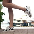 thumbnail image 2 of DOGO White Sneakers for Women - Handmade Women's Fashion Sneakers, Vegan Leather and Unique Design Dice Sneakers Flowing Orca Design, Size 6, 2 of 5