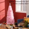 thumbnail image 3 of Pink 60" Artificial Pencil Christmas Tree with Auto Open - Slim Holiday Tree for Home Decor & Party, 22.8" Base, 3 of 7