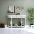 thumbnail image 7 of 52" Retro Curved Console Table Wood Entryway Table with 4 Drawers and 1 Storage Shelf,Sofa Table for Living Room,Foyer,Kitchen,Entryway,Hallway, 7 of 7