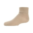thumbnail image 6 of MeMoi Ribbed Triple-Roll-Cuff Cotton-Rich Ankle Sock - Girls - Female, 2, Brown, 6 of 11