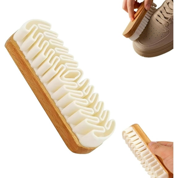Magic Rubber Shoe Brush, 2025 New Magic Rubber Shoe Brush, Soft Suede 𝐒hoe 𝐁rush Cleaner, Suede 𝐑ubber Cleaning 𝐁rush for Shoes, Bags, Jacket, Purse, Sofa with Wooden Handle(1PCS)