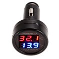thumbnail image 1 of 2 In 1 12v 24v Car Volt Meter Led Digital Voltmeter Gauge Thermometer Usb Charger Voltage Meter Car Cigarette Lighter, 1 of 1