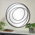 thumbnail image 2 of DecMode 32" x 32" Black Abstract Wall Mirror with Overlapping Circles, 2 of 9