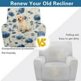 thumbnail image 4 of Xoenoiee Blue Hydrangea Flower Print Recliner Slipcover Lazyboy Recliner Chair Cover 4 Piece Stretch Recliner Couch Covers Small Reclining Cover with Pockets Furniture Protector, 4 of 7
