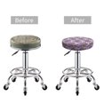 thumbnail image 5 of Pofeuu Violets Flowers Print Round Bar Stool Covers - Super Soft and Washable Elastic Stool Cushion Slipcover Easy Clean Velvet-14 inch, 5 of 7