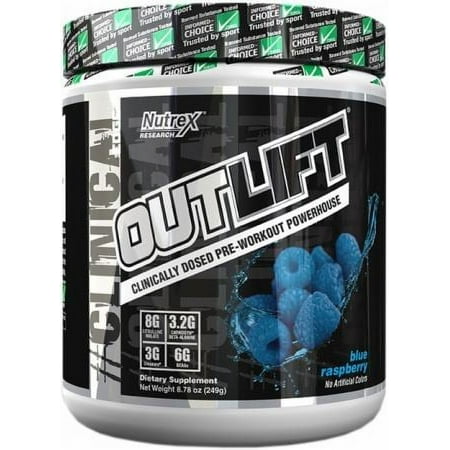 Nutrex Research Outlift Pre-Workout Powder, Blue Raspberry, 10 Servings