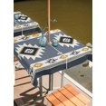 thumbnail image 2 of Square Outdoor Tablecloth with Umbrella Hole Grey Geometric Outside Table Cloth Waterproof Patio Table Cover Boho Aztec Southwest Abstract Plaid Zipper Tablecloths for Picnic Party Camping 60x60 Inch, 2 of 8