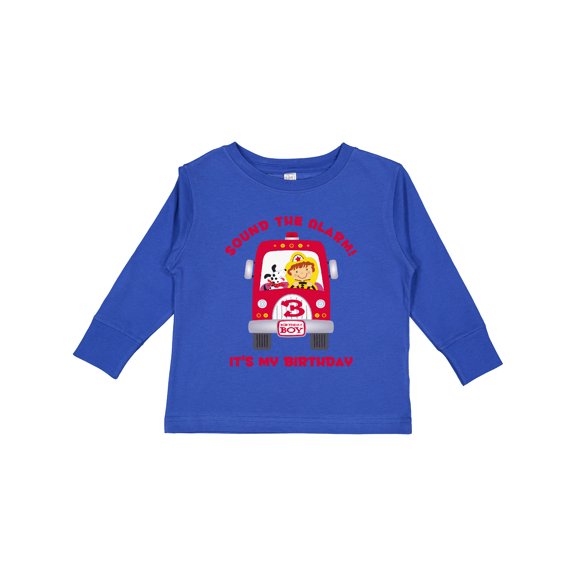 Inktastic Fire Truck 3rd Birthday Boy Boys Long Sleeve Toddler T-Shirt