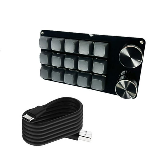 Customizable Macro Keypad with Single Knob, 9Key/10Key/12Key/15Key Mechanical Gaming Keyboards, Programmable Keypad