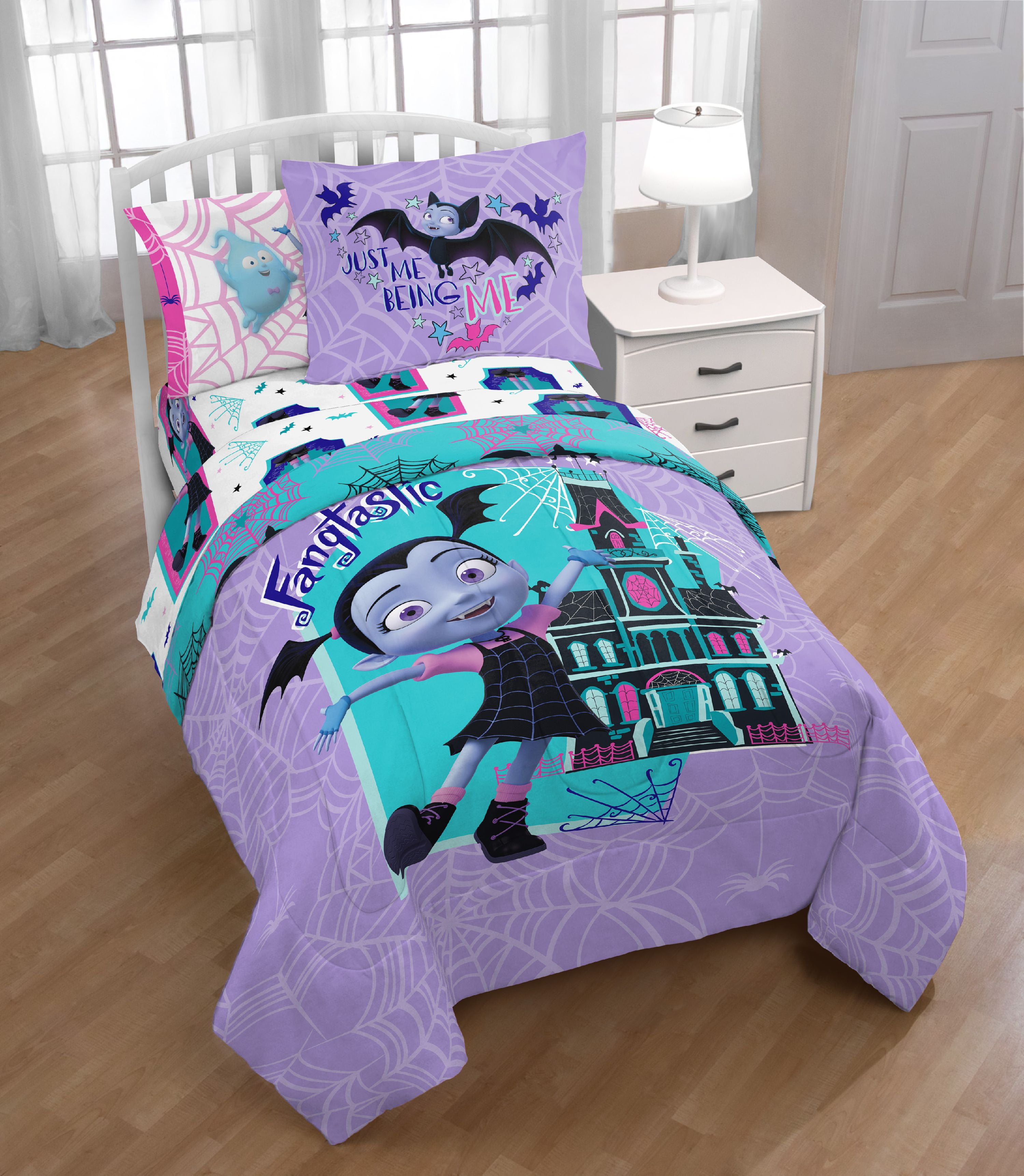 Vampirina ~ 4 Piece Sheet Set Full Flat Fitted Pillow Cases Disney Junior New 