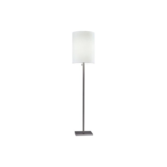Adesso Liam - Lampe sur Pied - 1 Douille - E26 - Acier Brossé, Blanc Texturé