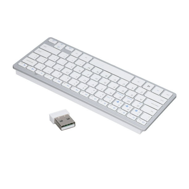 Clavier blanc mince sans fil + ensemble de souris optique sans fil pour PC  et ordinateur portable