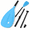 Blue, variant on 3-piece Adjustable Black Aluminium Fiberglass SUP Paddle for Surfing Water Sports