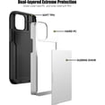 thumbnail image 2 of KOMI for iPhone 13 Mini Case with Card Holder[Store 5 Cards] Dual Layer Heavy Duty Shockproof Wallet Case with Hidden Card Slot Large Storage Case for iPhone 13 Mini (White), 2 of 5
