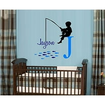 Decal ~ Fisher Boy (Custom Name) Children ~ Wall or Window Decal ~ 20" x 24"
