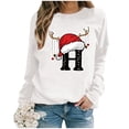 thumbnail image 2 of WEAIXIMIUNG Sweat-Shirt pour Femmes Tendance Imprimé de Noël Décontracté à Manches Longues Pull Col Rond Sweat à Capuche 1, 2 of 4