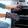 thumbnail image 2 of Pioneer Flower Floral Print Pattern 1-Pack Oven Mitts Set, Heat Resistant Kitchen Gloves, 7.7" X 12", 2 of 6