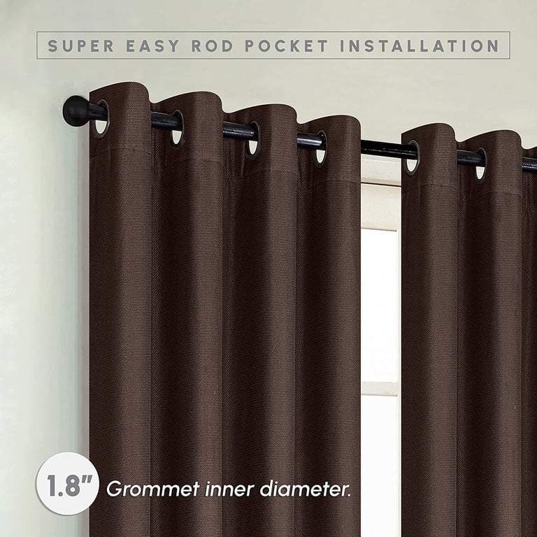 Rod Desyne Thermal Blackout Curtain – 1 Panel, 120x96, Chocolate Brown, Metal Grommets