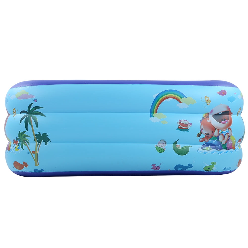 Rewera 125x95x48cm 3‑Circle Portable Home Garden Courtyard Inflatable Swimming Pool for Children Kid