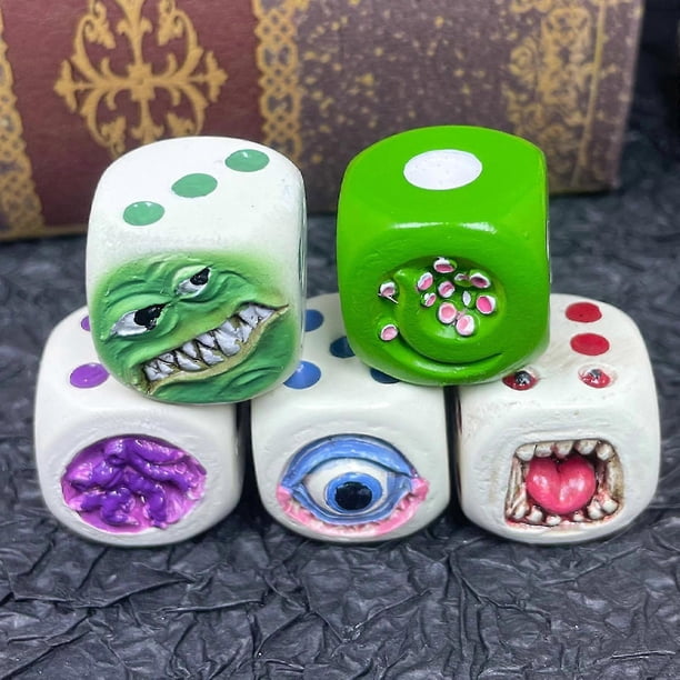 2026 5Pcs Monster Dice, Funny Monster Face Dice,Monster Dice Set for Table Games,Role Playing Games,Unique Gift for Gaming Enthusiast (Color : Set a)