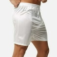 thumbnail image 5 of Menas Shorts Summer Casual Pajamas Shorts 5 Inch Elastic Waist Sleepwear Bottom Boxers Loose Fitting Athletic Satin Shorts, 5 of 5