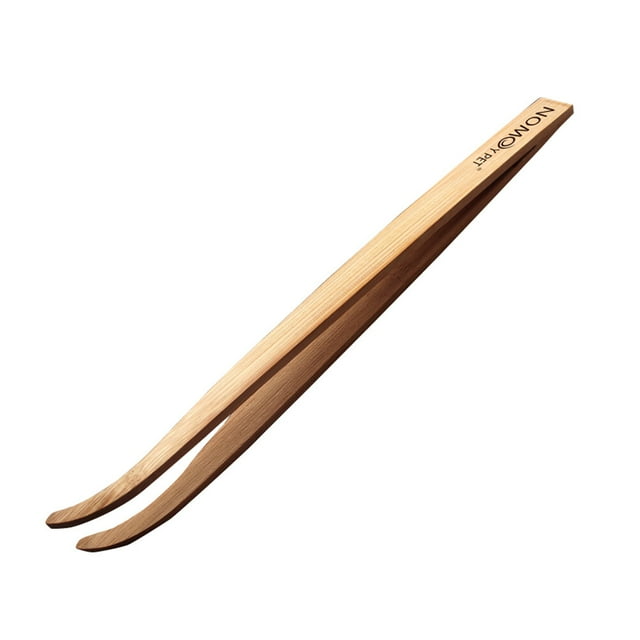 Khaki Plastic Tweezer for Feeding Pets with Comfortable Grip and Ecofriendly Design 16.5cm
