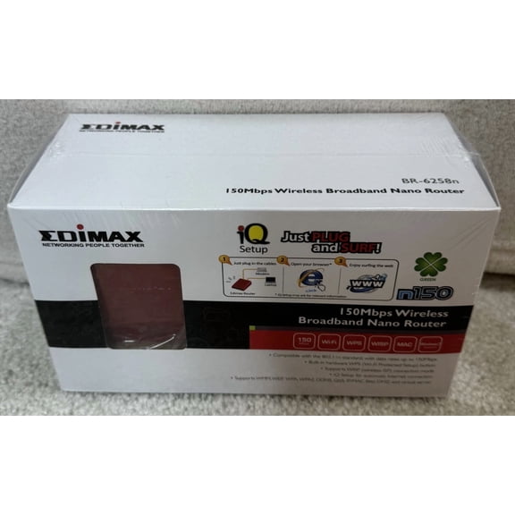 RHEA- Edimax 150Mbps Wireless Broadband Nano Travel Router - Model Br-6258N Red