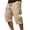 Brown, variant on Men's Drawstring Waist Cargo Shorts Loose Fit Multi Pocket Athletic Workout Knee Length Trousers for Outdoor and Casual Wear