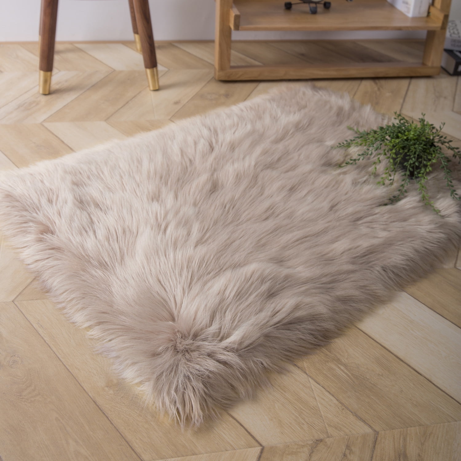 Deluxe Soft Faux Sheepskin Fur Series Decorative Indoor Area Rug 2 x 3