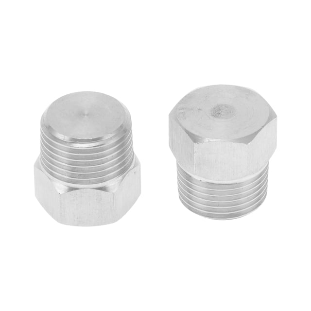 Conectores de tapón de tubería roscados hexagonales de acero inoxidable 304 Unique Bargains 3/8"NPT 2 Pcs