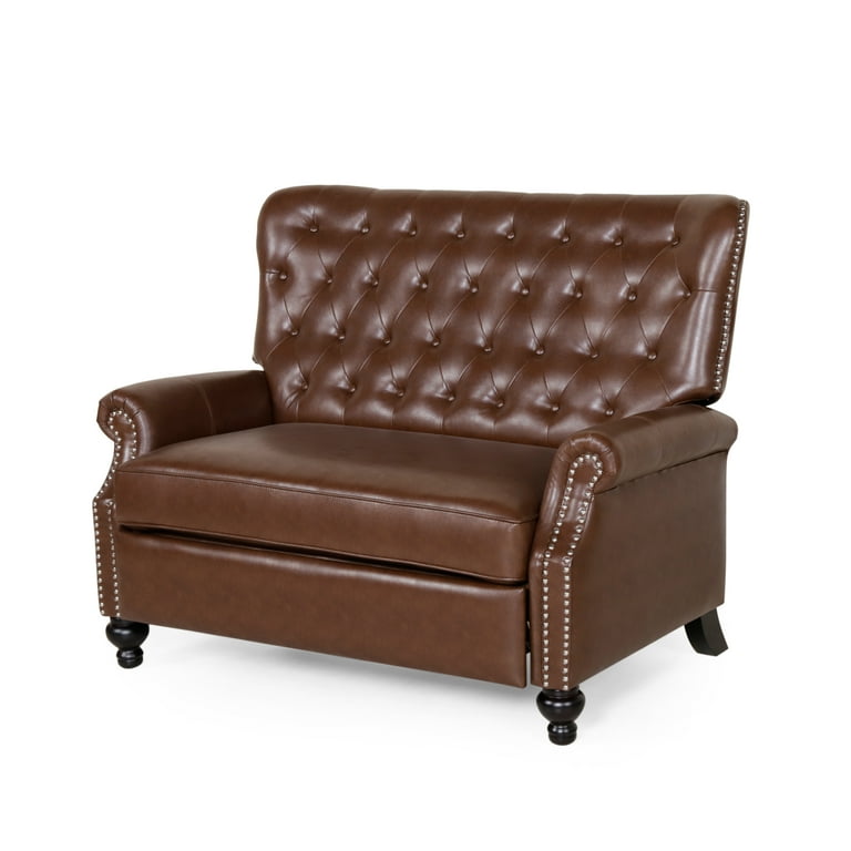 Noble House Dero Faux Leather Tufted Oversized Recliner with