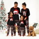 thumbnail image 1 of Conjuntos de pijamas rojos de manga larga con estampado de renos y gorros de Papá Noel a juego para toda la familia (resistentes al fuego), 1 of 5