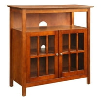 HomeStock Mountain Majesty 40" TV Stand with Storage Cabinets: Elegant Design, 36" x 15.5" x 35.5", Sturdy Pine Construction