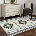 thumbnail image 3 of 3x5 Area Rugs, Southwest Ethnic Non-Skid Rubber Backing Large Rectangle Rugs - Living Room Bedroom Home Office, Boho Aztec Tribal Abstract Aesthetic Indoor Floor Mat Carpets Washable Rug, 3 of 9
