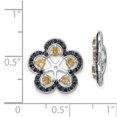 thumbnail image 2 of Diamond2Deal 925 Sterling Silver Rhodium Citrine and Black Sapphire Earrings Jackets for Women, 2 of 4
