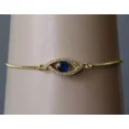 thumbnail image 2 of 2Ct Round Cut Lab Created Sapphire Evil Eye Bolo Bracelet 14K Yellow Gold Plated, 2 of 2