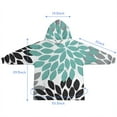 thumbnail image 7 of Simple Petal Shaped Geometric Floral Pattern Blanket Hoodies for Kids 6-13YR Oversize Wearable Blanket Hoodies for Boys Girls Teens, 7 of 7