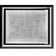 Historic Framed Print, [Kwikset house technical drawings. Electrical plan, heating plan, and utility house plan, section, and elevations], 17-7/8" x 21-7/8"